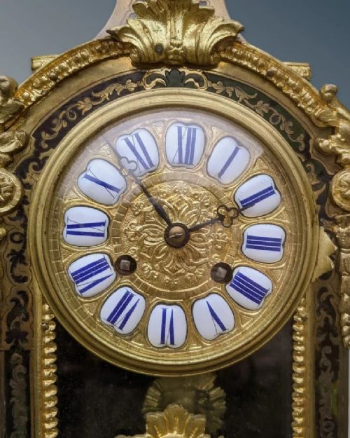 fig 1. Antique French Boulle Mantel Clock