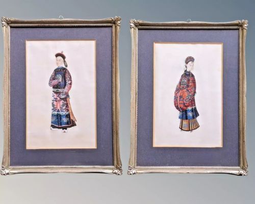 PAIR CHINESE PAINTINGS OF DIGNITARIES - ADDITIONAL PHOTO 1