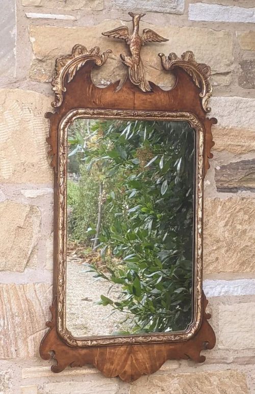 fig 1. Elegant Pair of Walnut & Parcel Gilt Pier Glass Mirrors
