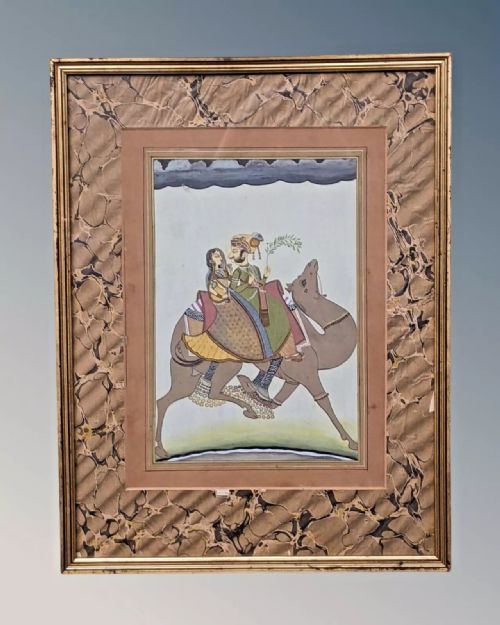 Antique Indian Watercolour Painting Wedding Camel