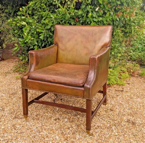 Regency Revival Leather Library Chair