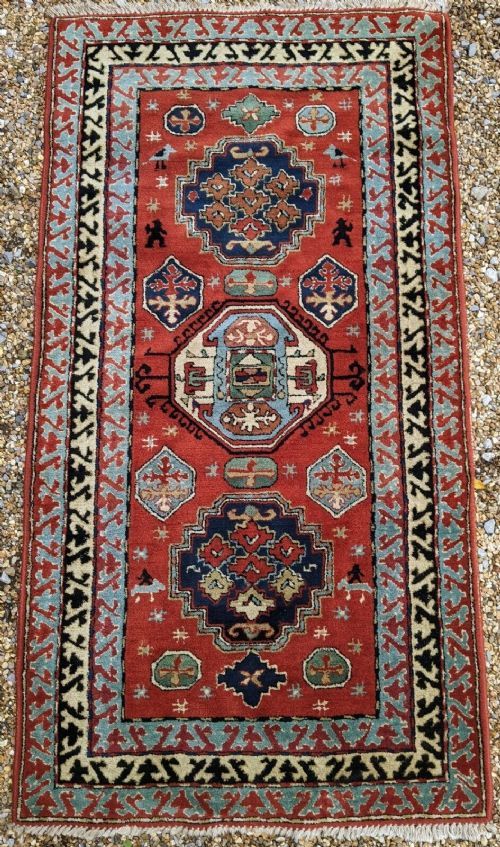 Good Antique Tetex Kazak Caucasian Carpet