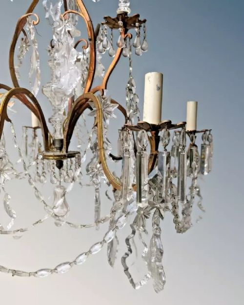 fig 1. Good Large Antique Crystal Chandelier