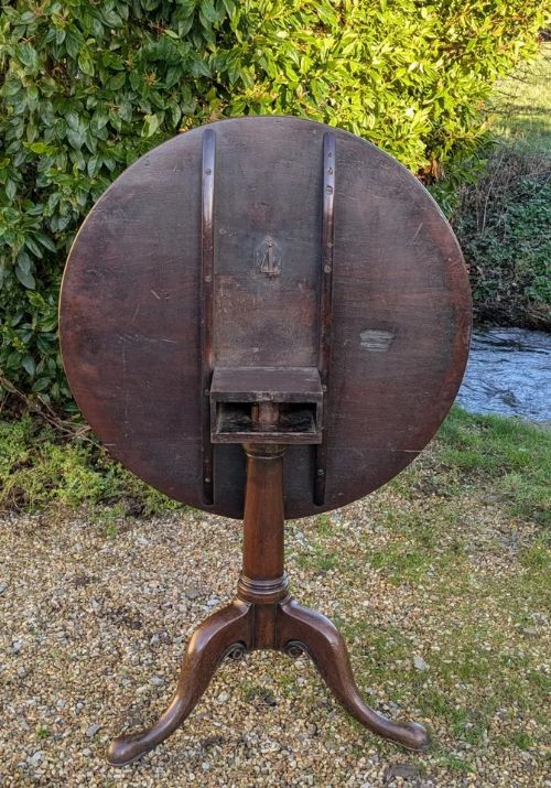 fig 1. Handsome George III Mahogany Birdcage Tip Top Table