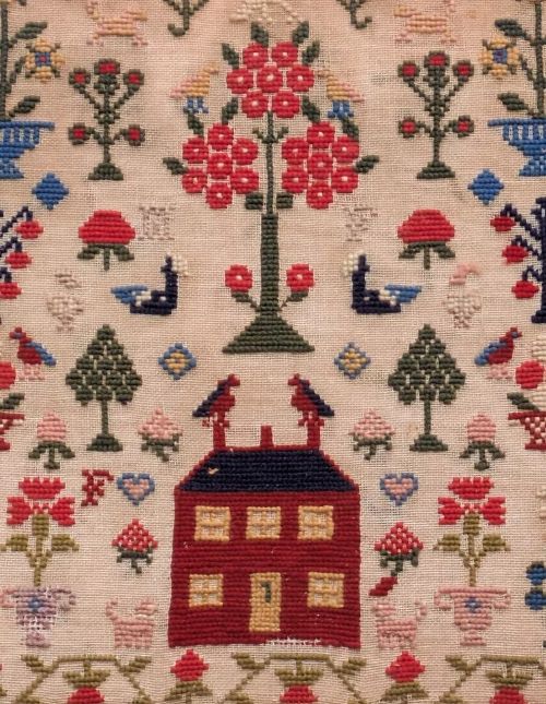 fig 1. Charming Early Victorian Needlework Sampler
