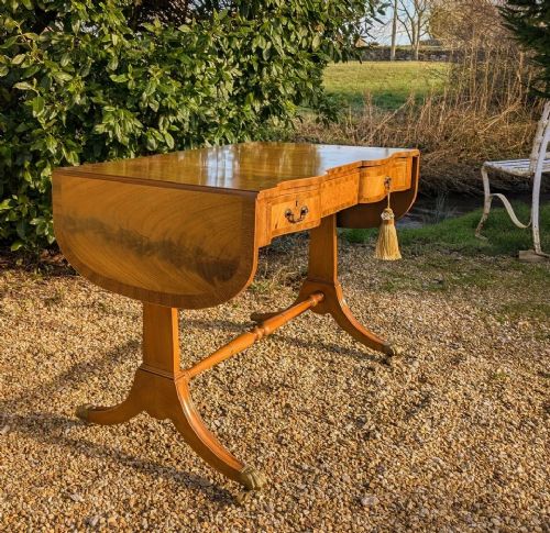 Elegant Walnut Regency Style Sofa Table