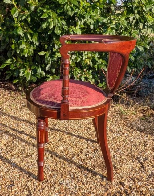 fig 1. Good Quality Antique Mahogany Inlaid Armchair