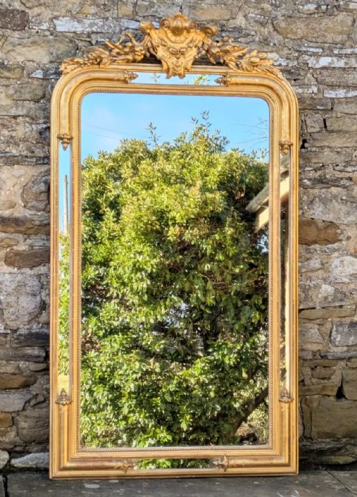 Good Large Arched French Gilt Mirror
