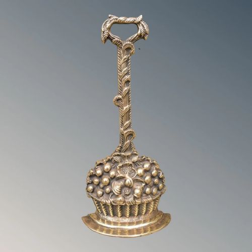 Regency Brass Doorstop Basket of Flowers