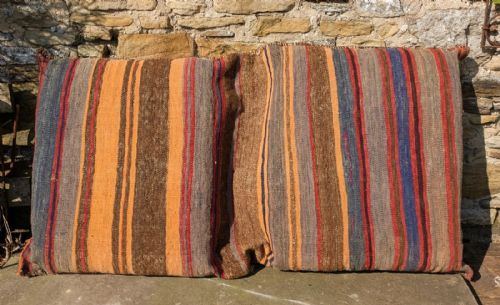 ANTIQUE TRIBAL BAG FACE CUSHION HAND WOVEN - ADDITIONAL PHOTO 4
