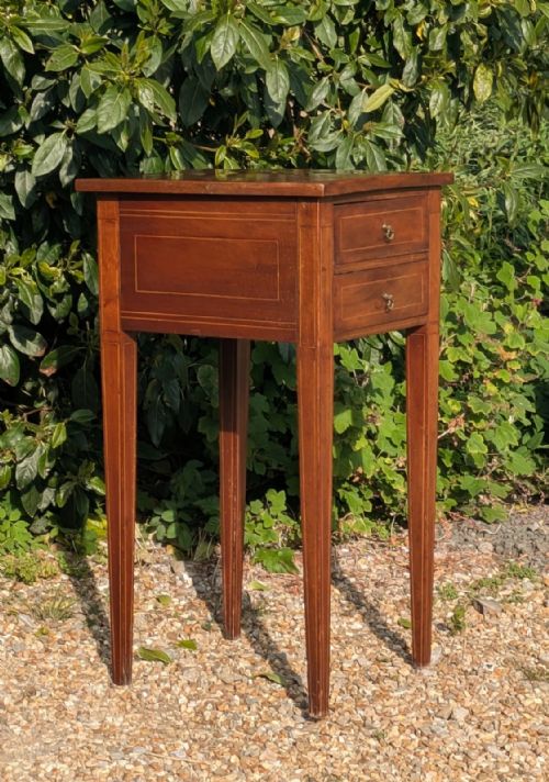 Antique Mahogany Side Table String Inlaid