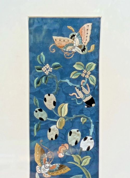 fig 1. Antique Chinese Silk Embroidery 19th Century