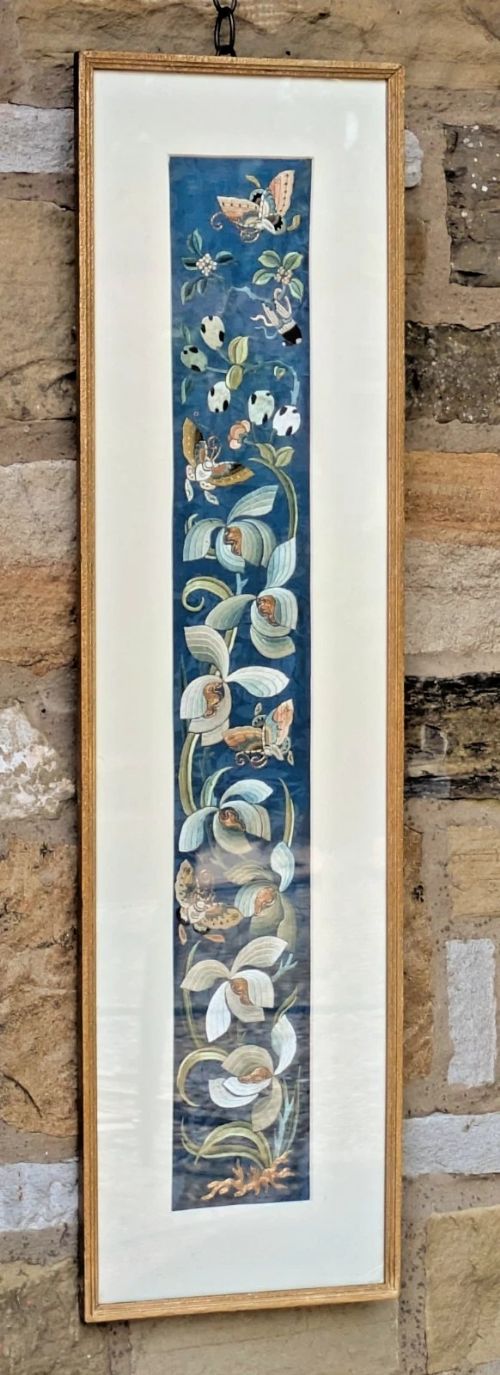 Antique Chinese Silk Embroidery 19th Century