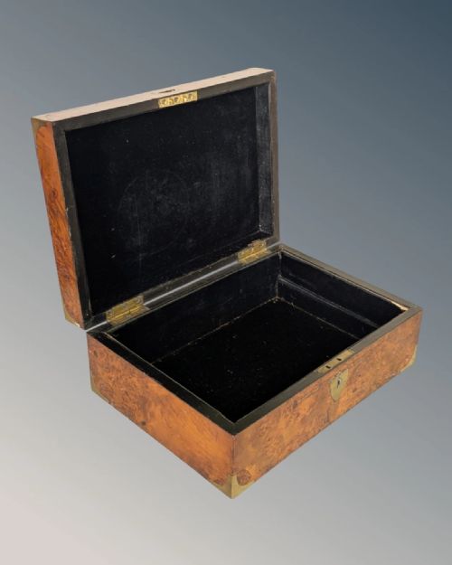 fig 1. Good Quality Victorian Burr Walnut Jewellery Box