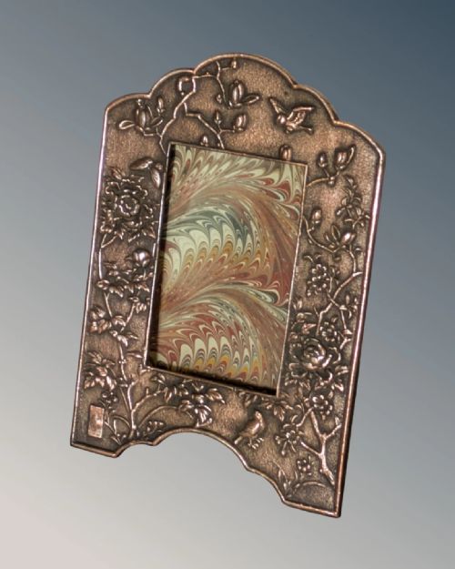 Pretty Art Nouveau Style Bronze Photo Frame Japanese Blossom