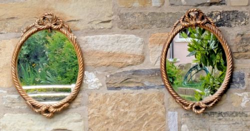 Pretty Pair Regency Mirrors Rope Twist