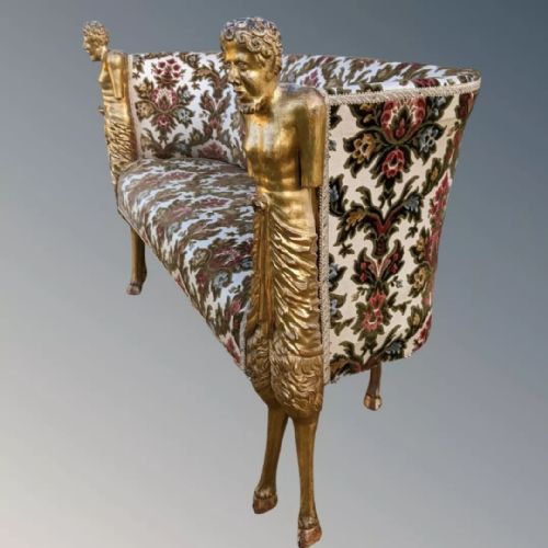 fig 1. Outstanding Giltwood Satyr Sofa Venetian 19th Century