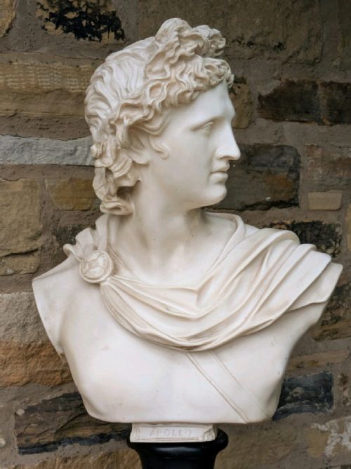 fig 1. Imposing Marble Bust of Apollo in The Classical Form