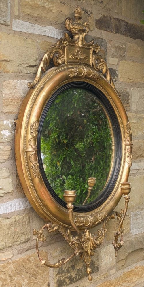 fig 2. Regency Gilt and Gesso Convex Mirror