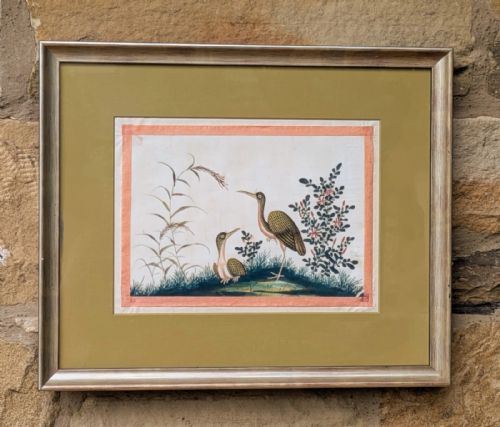 Antique Chinese Watercolour Painting Birds Among Branches