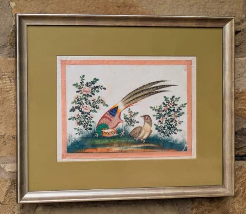 Antique Chinese Watercolour Painting Asiatic Pheasant