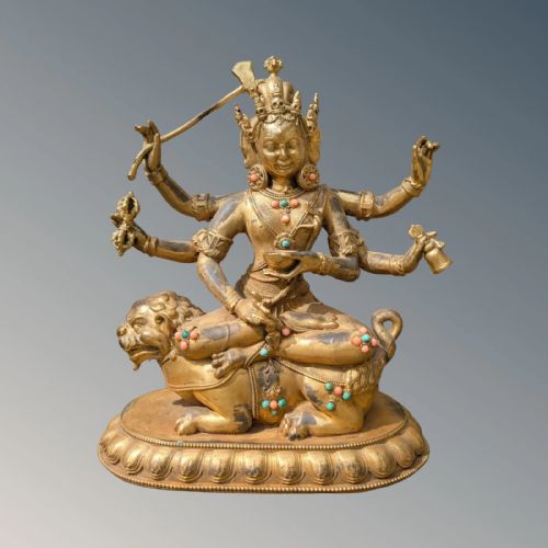 Hindu Gilt Bronze Buddha Jnana Dakini