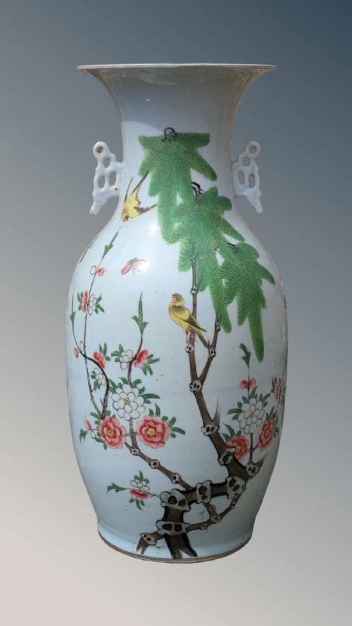 Antique Chinese Porcelain Vase Hand Enamelled Famille Verte