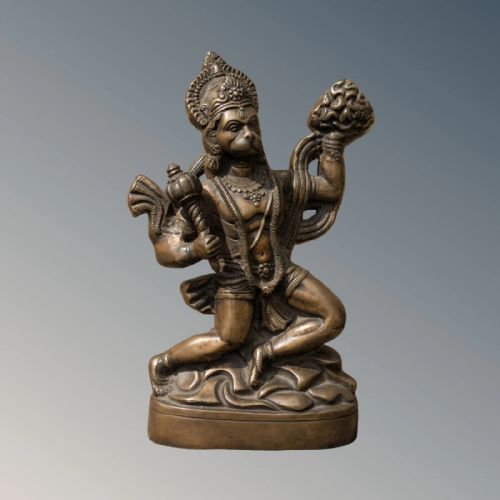 fig 1. Antique Bronze Statue Hanuman with Sanjivani Parvat