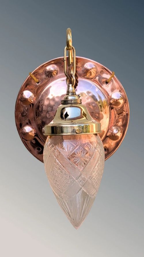 fig 1. Arts and Crafts Wall Light Copper and Brass