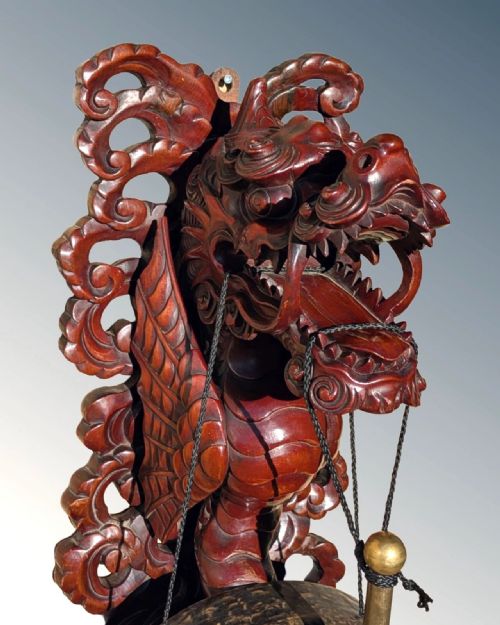 FABULOUS CHINESE CARVED DRAGON GONG 19TH CENTURY - ADDITIONAL PHOTO 4