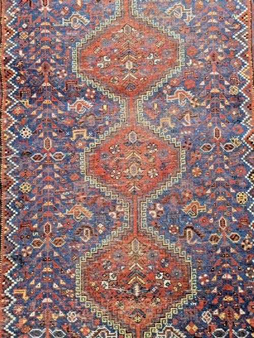 ANTIQUE TRIBAL KAMSEH CARPET RUG - ADDITIONAL PHOTO 1