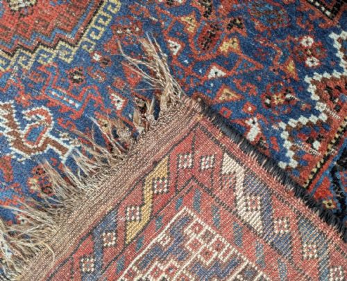 ANTIQUE TRIBAL KAMSEH CARPET RUG - ADDITIONAL PHOTO 4