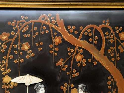 fig 1. Japanese Meiji Shibayama Panel Geishas In Garden