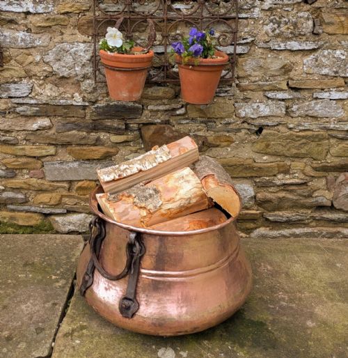 GOOD LARGE COPPER LOG BIN CIRCA 1800 - ADDITIONAL PHOTO 1
