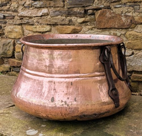GOOD LARGE COPPER LOG BIN CIRCA 1800 - ADDITIONAL PHOTO 5