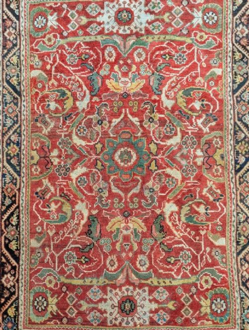 ANTIQUE MAHAL RUG CARPET - ADDITIONAL PHOTO 4
