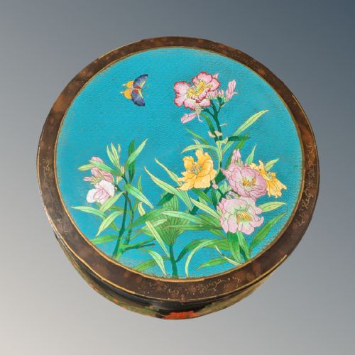 PAIR OF ANTIQUE CHINESE LACQUER AND CLOISONNE SIDE TABLES - ADDITIONAL PHOTO 4