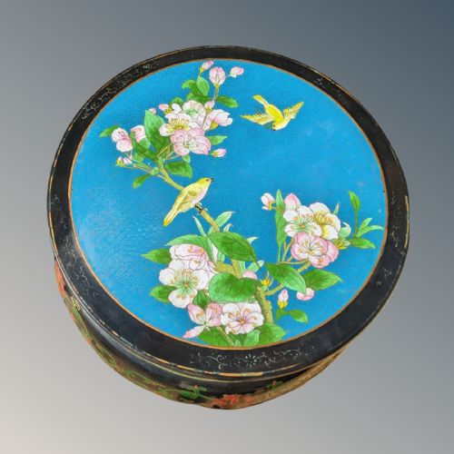 PAIR OF ANTIQUE CHINESE LACQUER AND CLOISONNE SIDE TABLES - ADDITIONAL PHOTO 11
