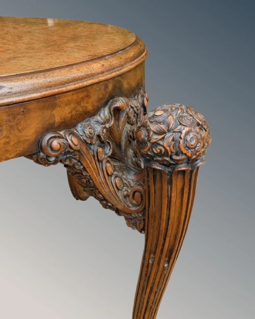 SUPERB FRENCH CARVED WALNUT COFFEE TABLE - ADDITIONAL PHOTO 3