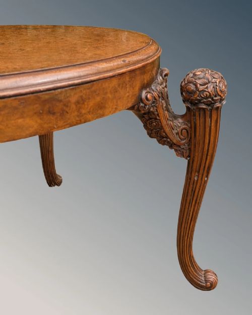 SUPERB FRENCH CARVED WALNUT COFFEE TABLE - ADDITIONAL PHOTO 5