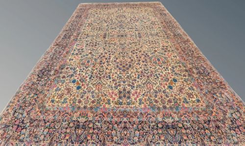 GOOD ANTIQUE KIRMAN CARPET ROOM SIZE 490 CMS BY 338 CMS - ADDITIONAL PHOTO 10