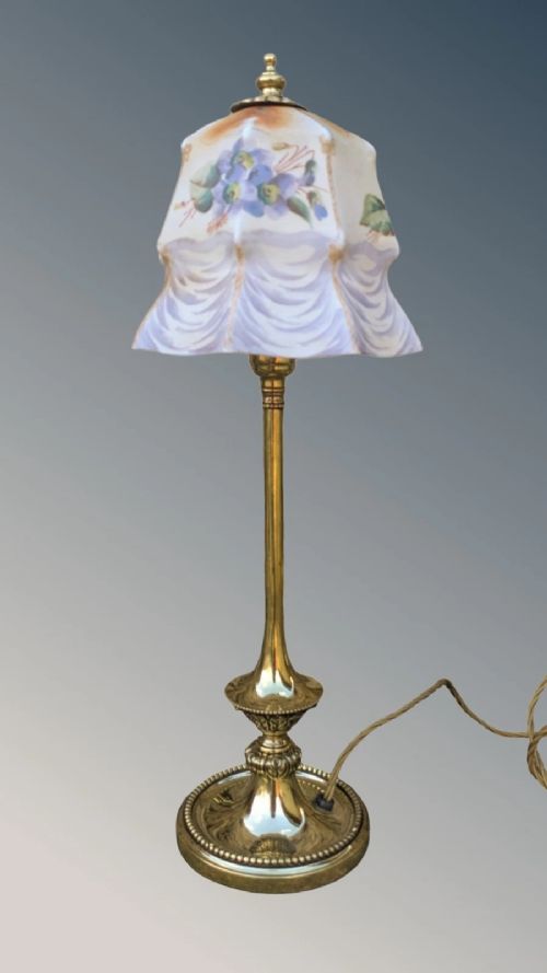 Pretty Antique Brass Table Lamp View II