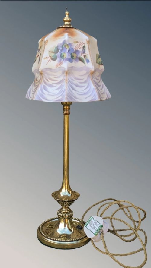 Pretty Antique Brass Table Lamp View IV