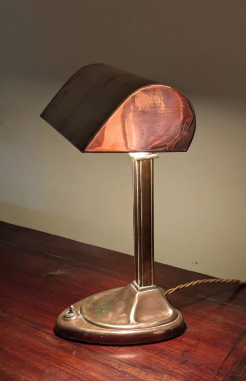 STYLISH ART DECO COPPER DESK LAMP CIRCA 1920
