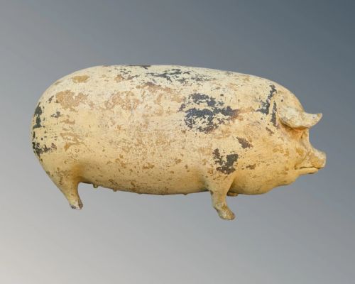 VINTAGE FOLK ART BUTCHER'S ADVERTISING PIG GLOUCESTER OLD SPOT - ADDITIONAL PHOTO 1
