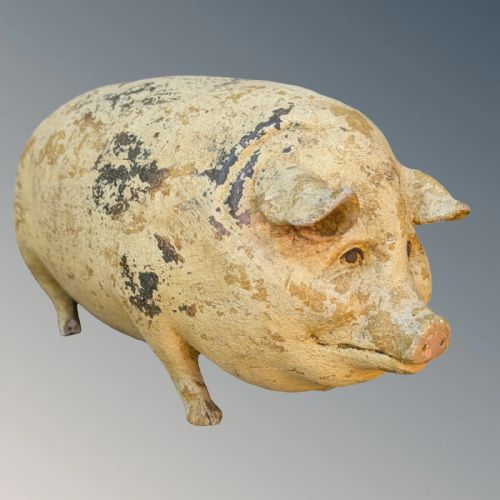 VINTAGE FOLK ART BUTCHER'S ADVERTISING PIG GLOUCESTER OLD SPOT
