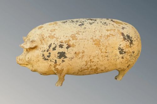 VINTAGE FOLK ART BUTCHER'S ADVERTISING PIG GLOUCESTER OLD SPOT - ADDITIONAL PHOTO 4