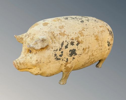 VINTAGE FOLK ART BUTCHER'S ADVERTISING PIG GLOUCESTER OLD SPOT - ADDITIONAL PHOTO 5