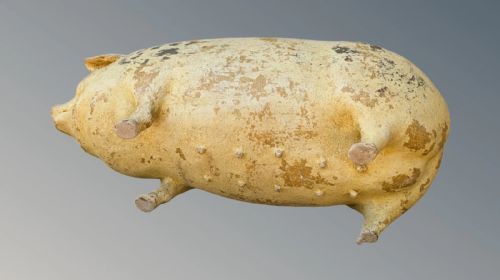 VINTAGE FOLK ART BUTCHER'S ADVERTISING PIG GLOUCESTER OLD SPOT - ADDITIONAL PHOTO 6