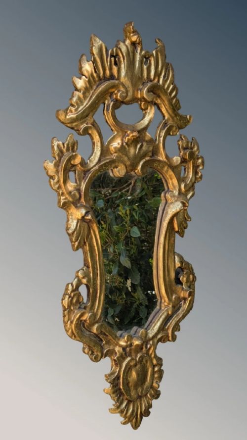 Antique French Gilt Wood Mirror Rococo Design View II